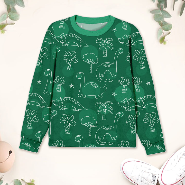 Bamboo Green Dinos Outfit for Kids – Fun and Comfortable