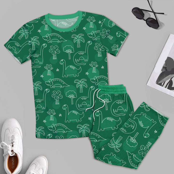 Bamboo Green Dinos Outfit for Men – Bold and Relaxed