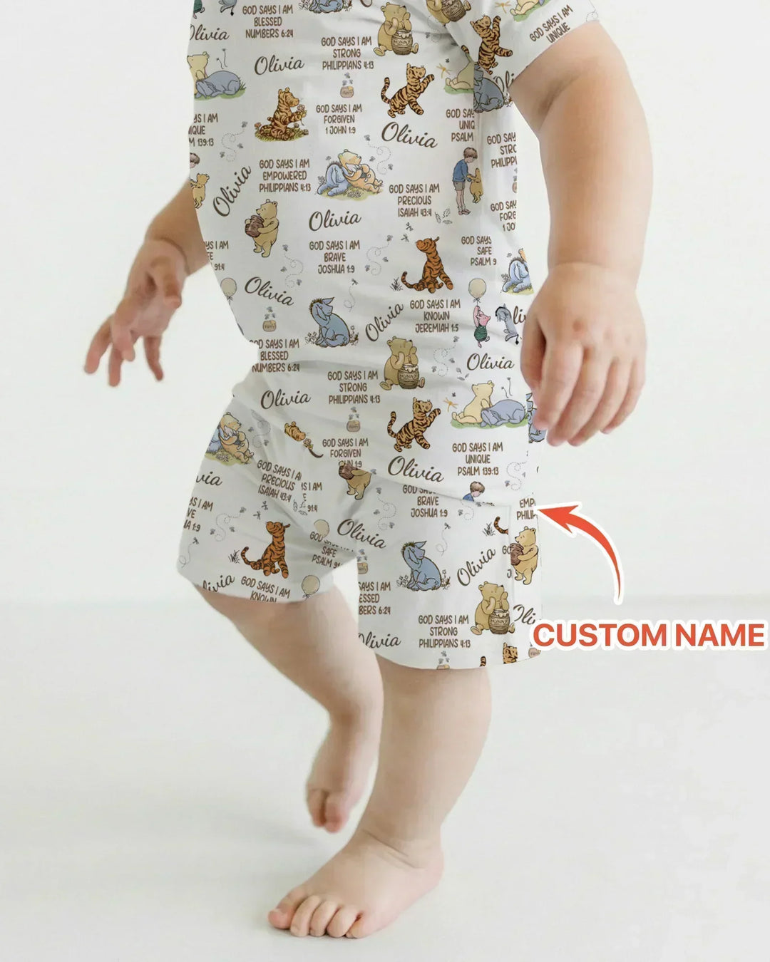 God Says I Am Classic Bear Two Piece Short Sleeve Shorts Pajama Set