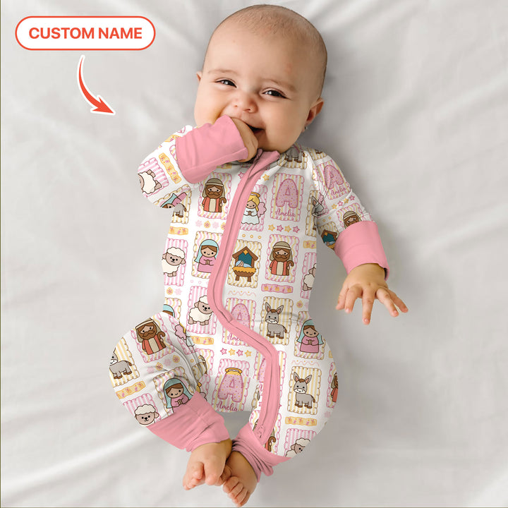 Custom Name Christmas Nativity Convertible Zippy