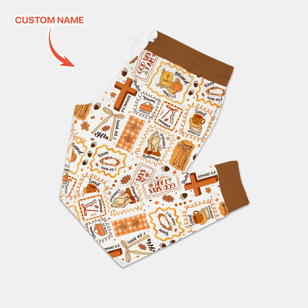 Custom Name I Am Thankful For Jesus Women Pajama Set , Custom Name I Am Thankful For Jesus Women Pajama Set - Only Pants / S