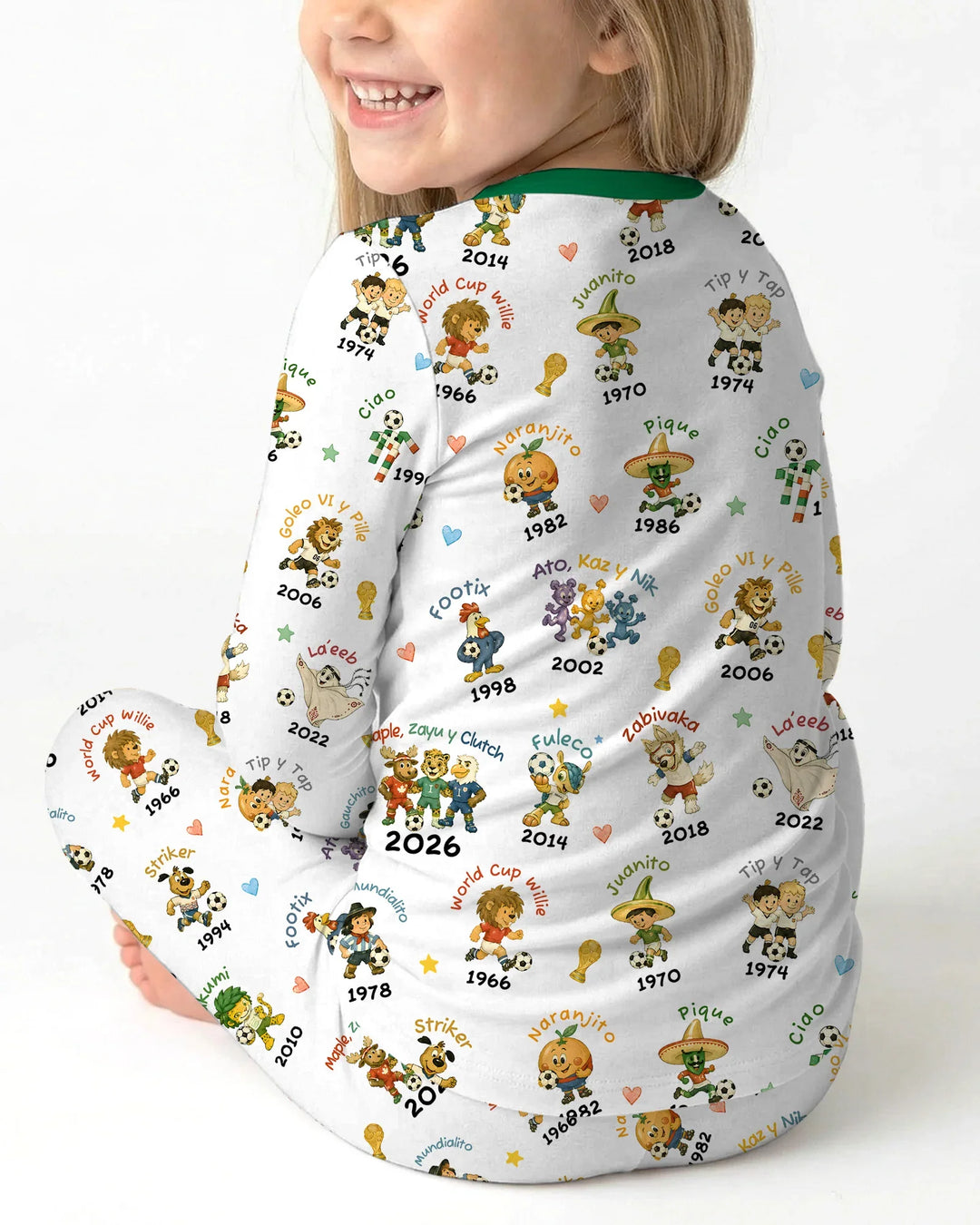 Soccer cup Mascots Bamboo Two Piece Long Sleeve Pajama Set