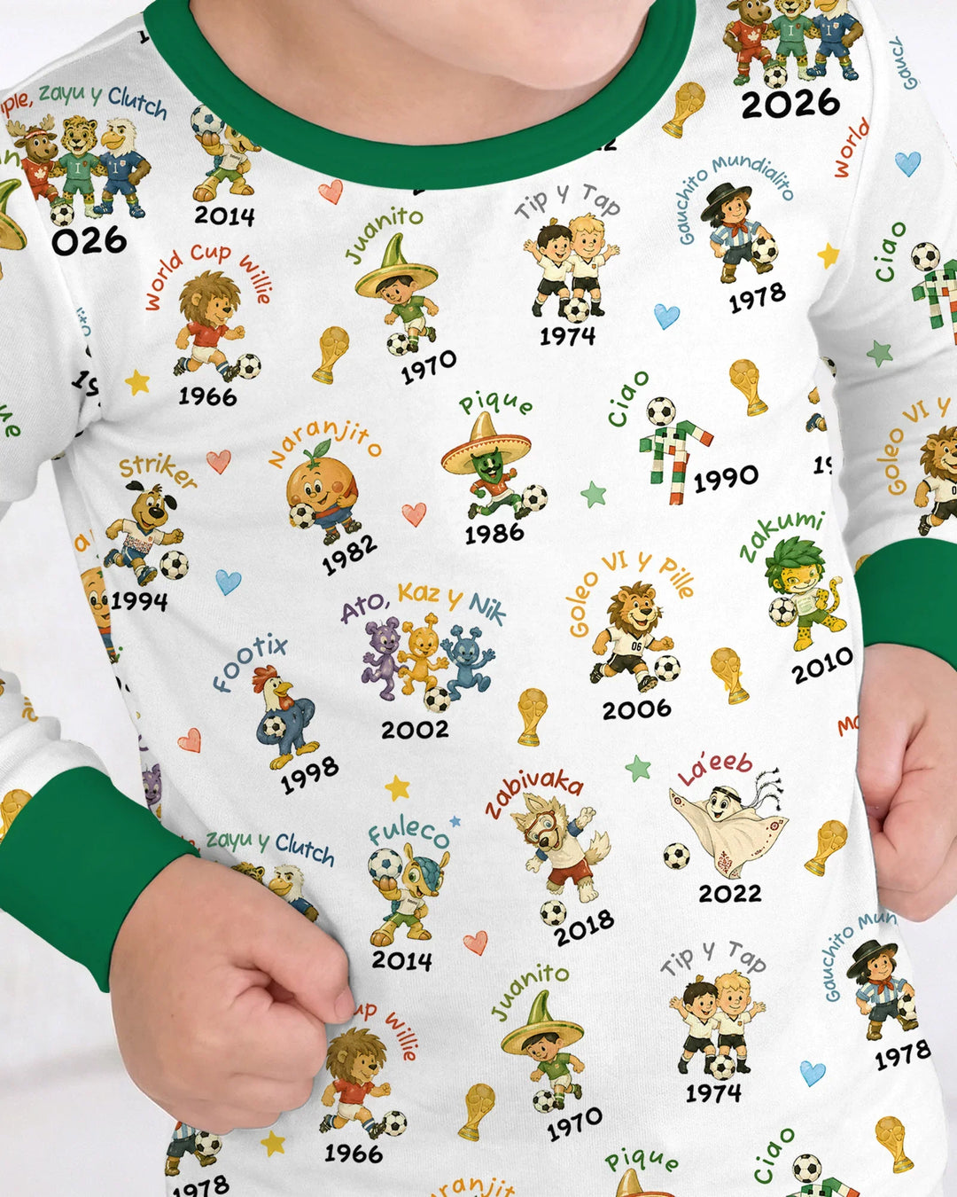 Soccer cup Mascots Bamboo Two Piece Long Sleeve Pajama Set