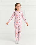 Pink Farm Animals Bamboo Two Piece Pajama Set