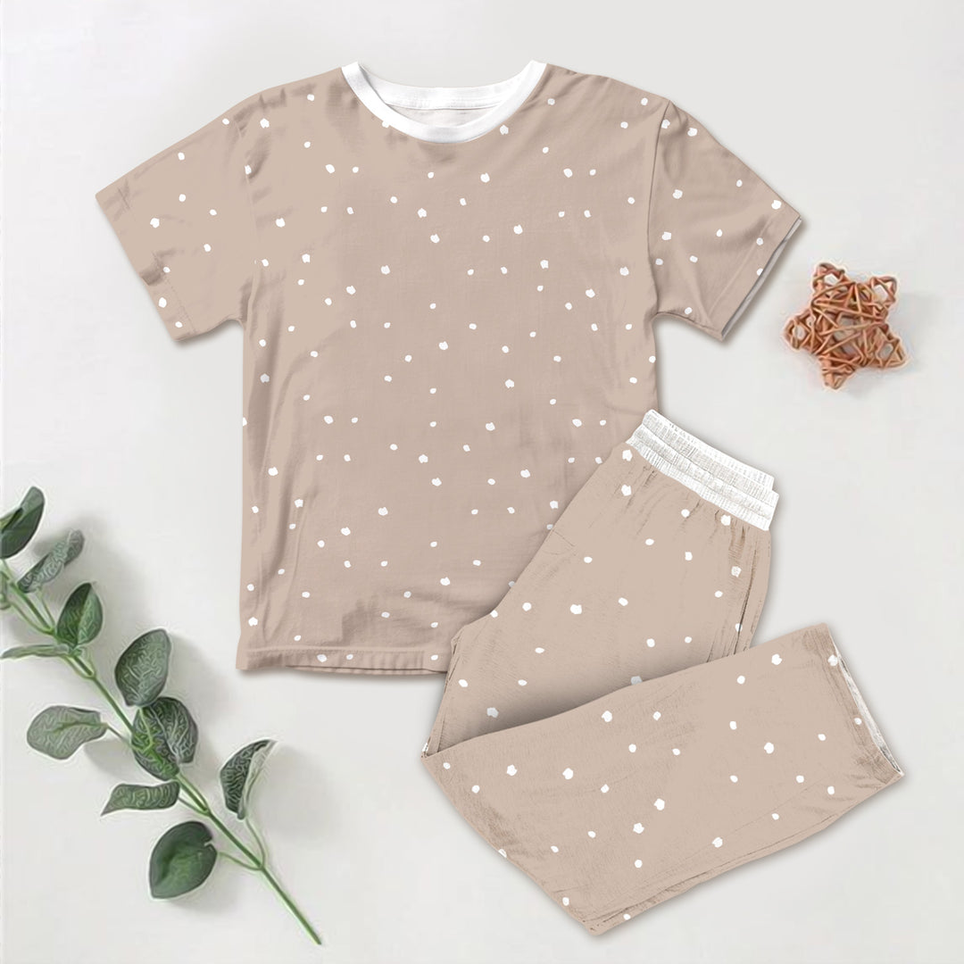 Bamboo Beige Dots Outfit for Kids – Simple and Comfortable