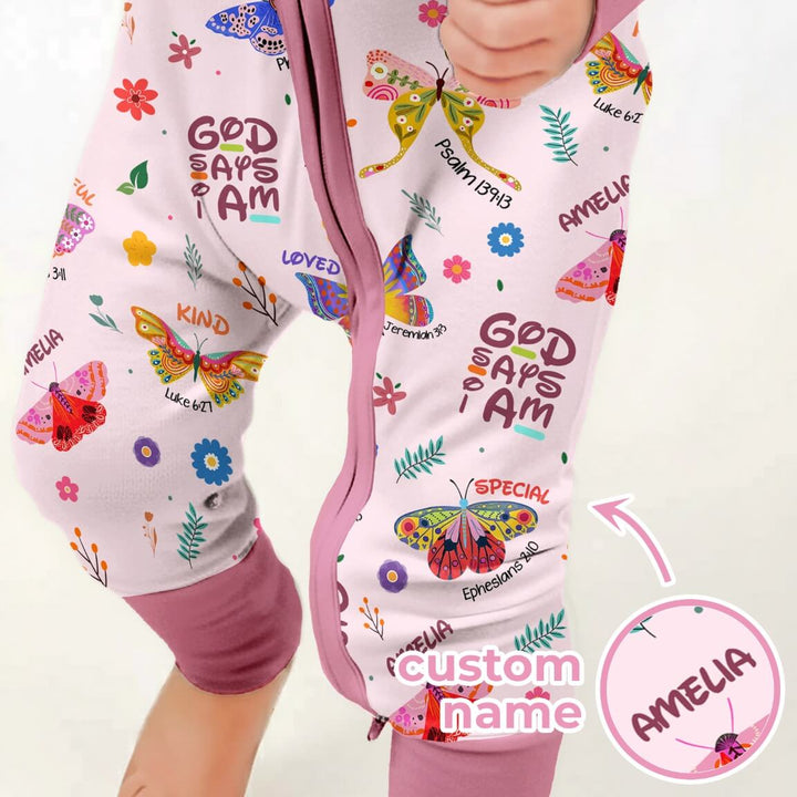 Custom Name God says I am Butterfly Convertible Zippy