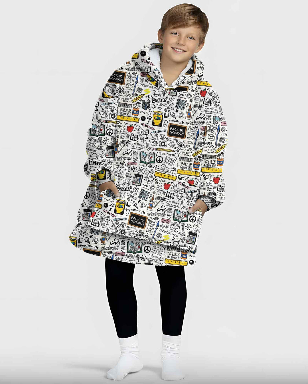 School Days Doodles Bamboo Blanket Hoodie