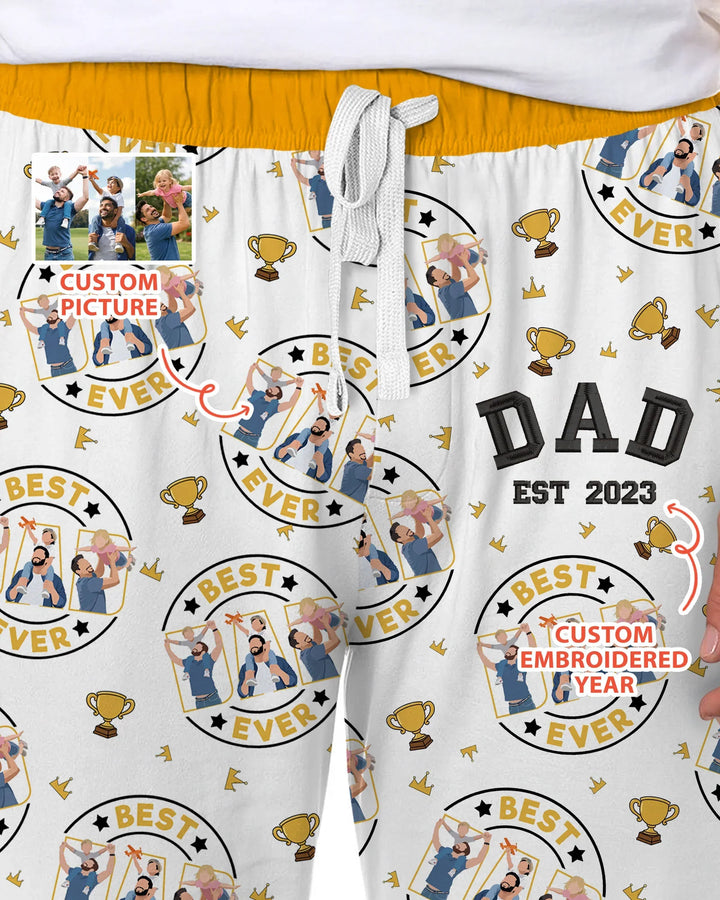 Pijama de Bambú Bordado Personalizado para Hombre a Juego con la Familia para el Día del Padre