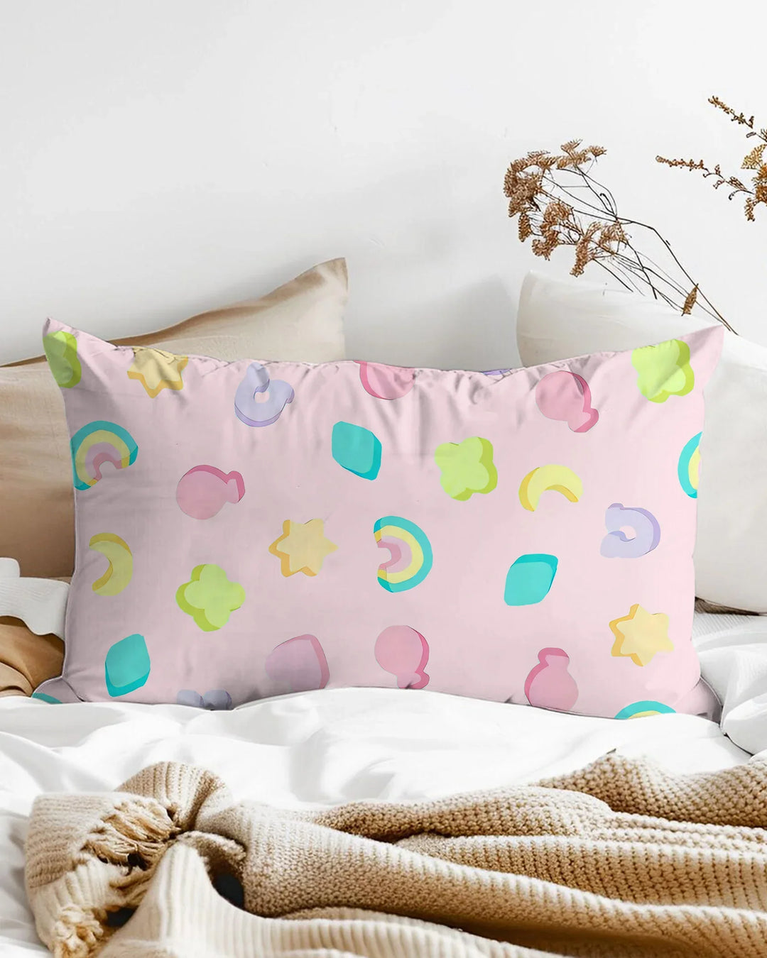Pastel Lucky Charms Scatter Pillow Case