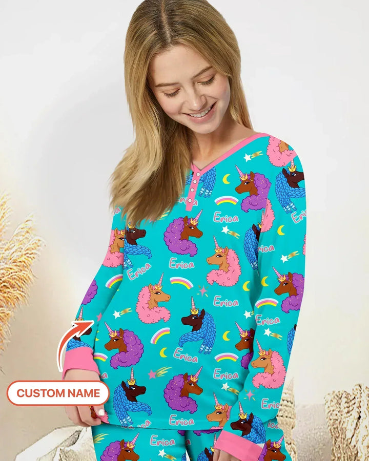 African Astro Unicorn Women Pajama Set