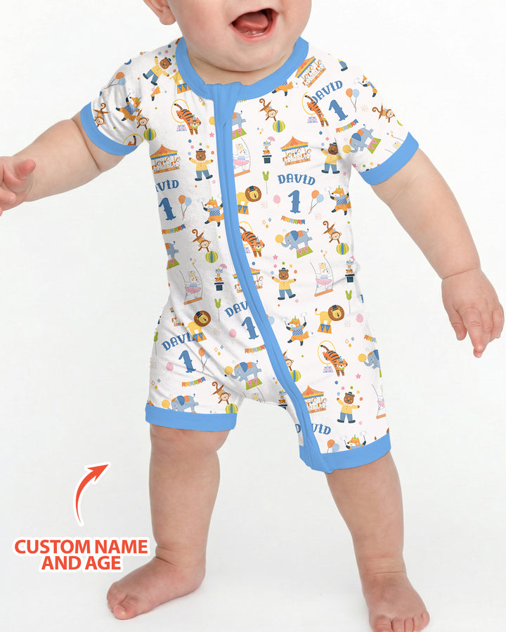 Plantilla PERSONALIZADA de Bambú Pijama Corto con Cremallera