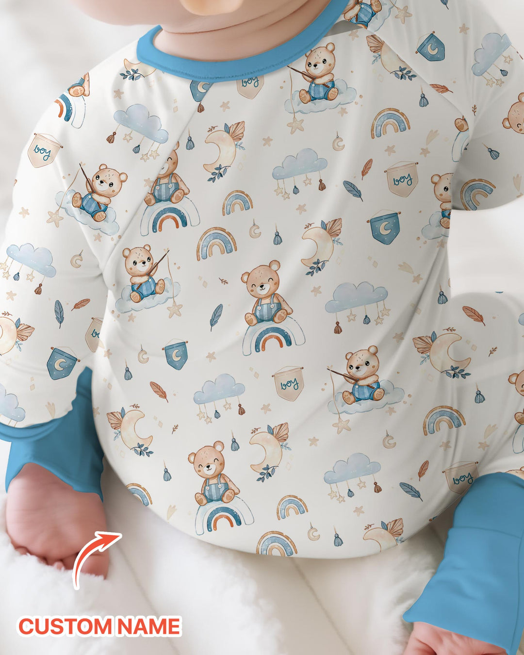 Custom Name Daddy' Boy Mommy' World Bamboo Convertible Zippy