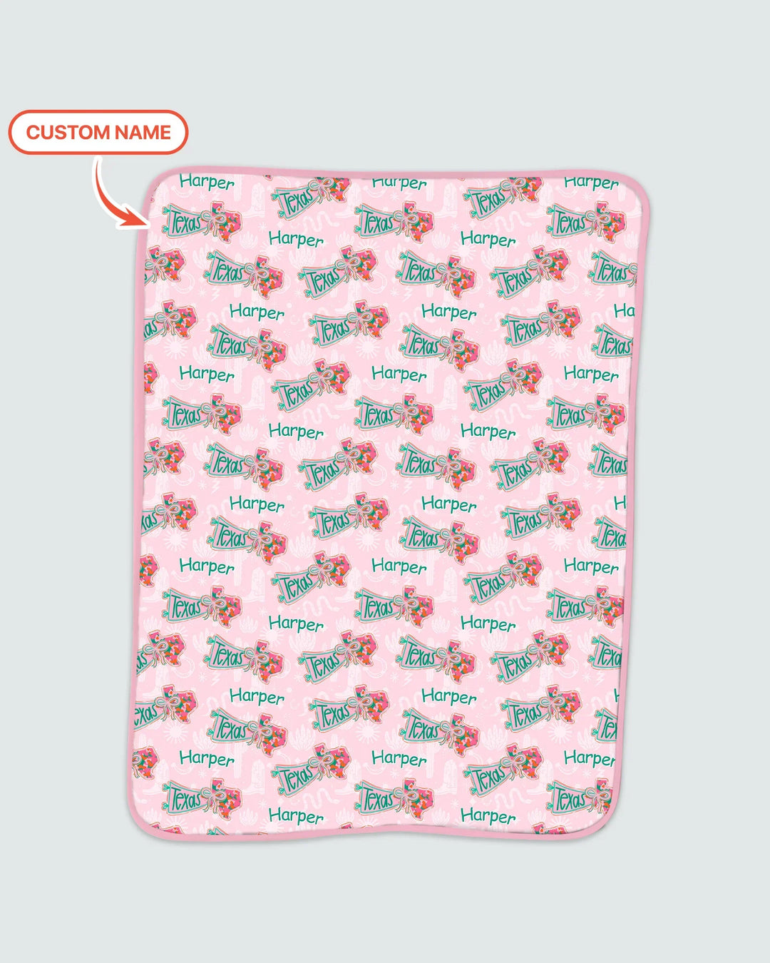 Custom Name Preppy Texas Charm Bamboo Blanket
