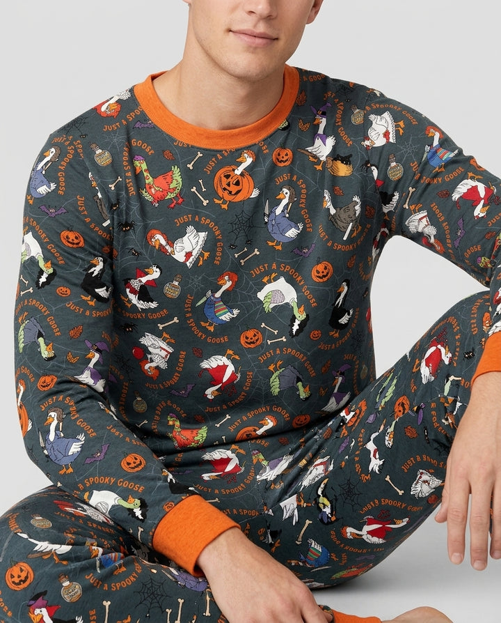 Just A Spooky Goose Family Matching Bamboo Men's Pajama Set