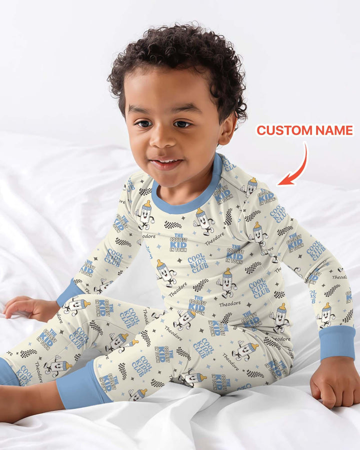 Zweiteiliges Langarm-Pyjama-Set mit Sommerfrüchten