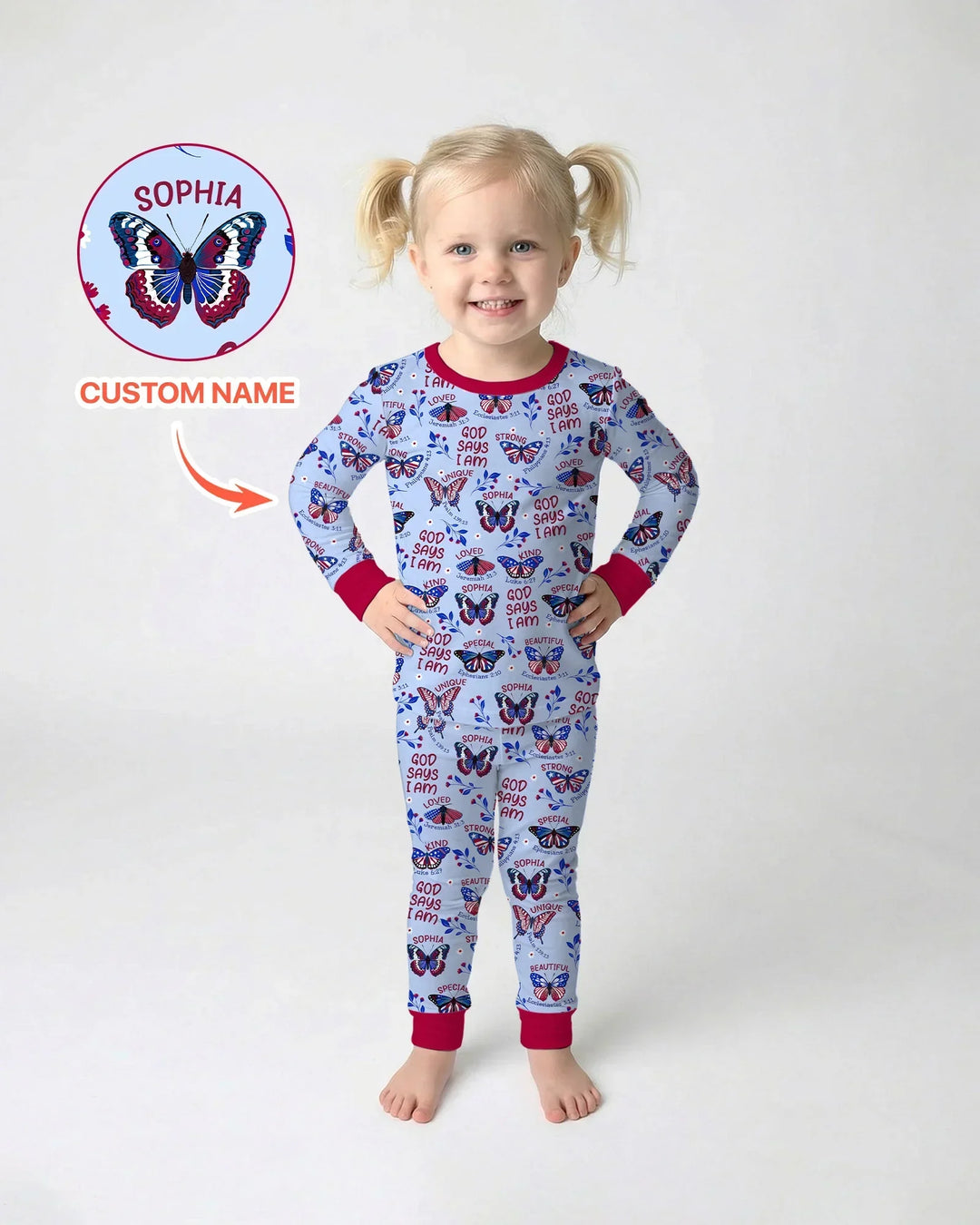 Zweiteiliges Langarm-Pyjama-Set mit Sommerfrüchten