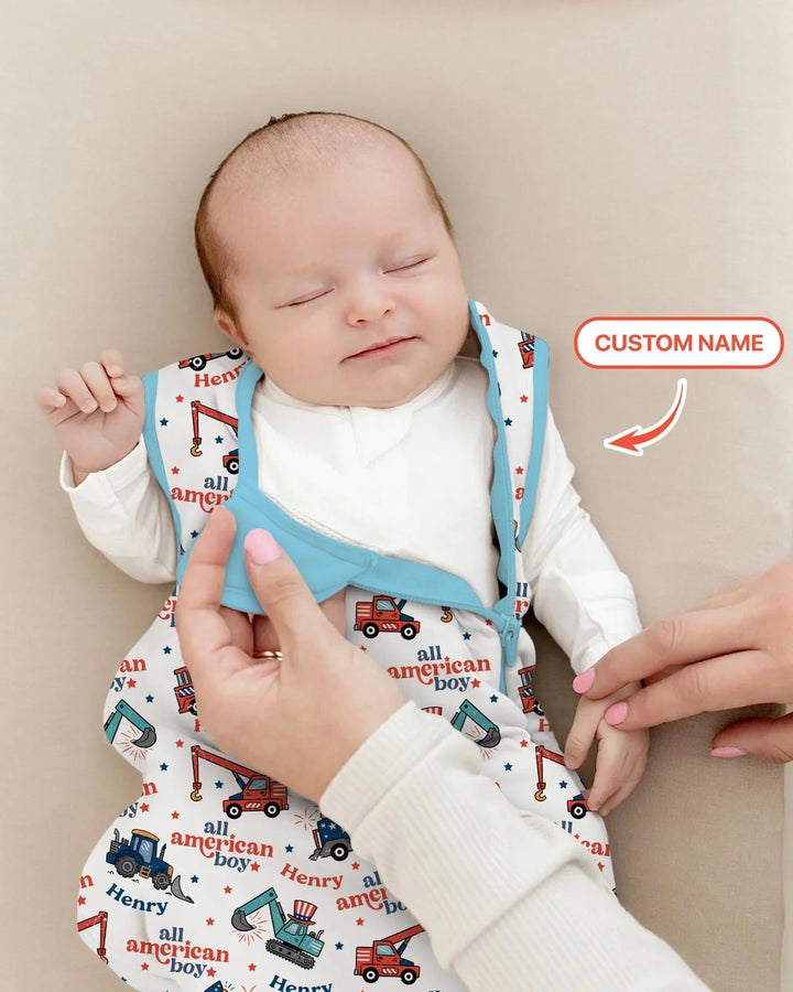 Custom Name All-American Boy Bamboo Sleep Bag