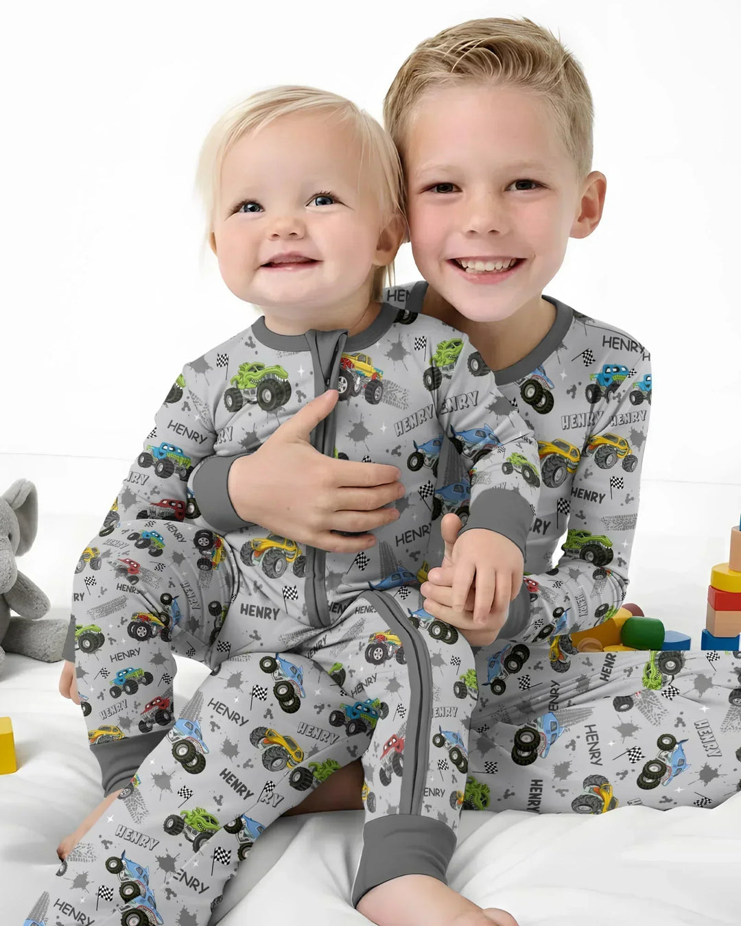 Monster Truck Dirt Jam Custom Name Daddy & Me Matching Convertible Zippy