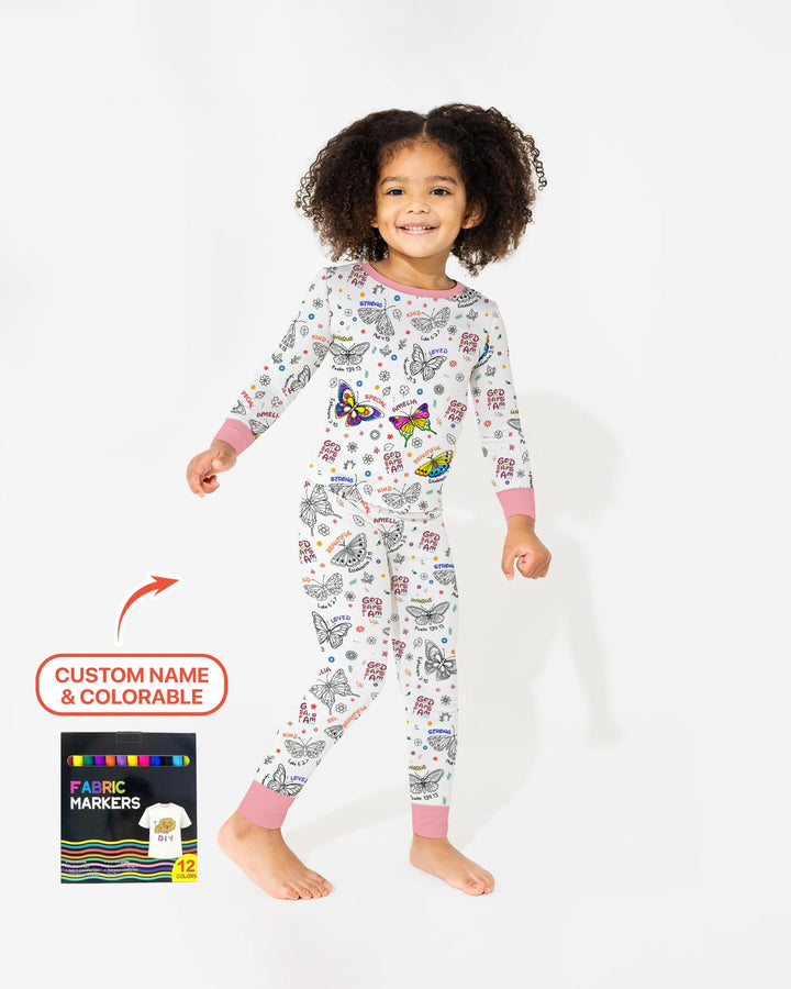 Zweiteiliges Langarm-Pyjama-Set mit Sommerfrüchten
