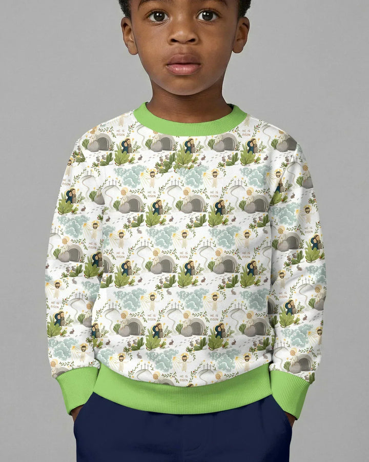 Matthew 28:1–8 He Is Risen Bamboo Crewneck Sweatshirt