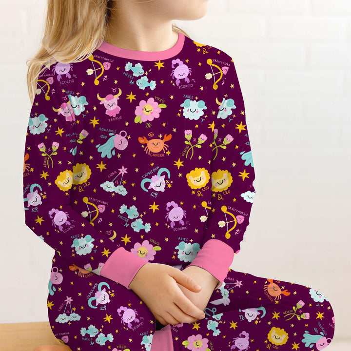 Zodiac Signs Two Piece Long Sleeve Pajama Set