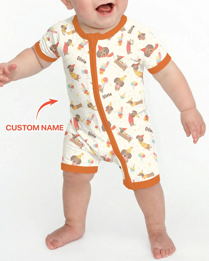 Dachshund Birthday Bamboo Shorty Zippy