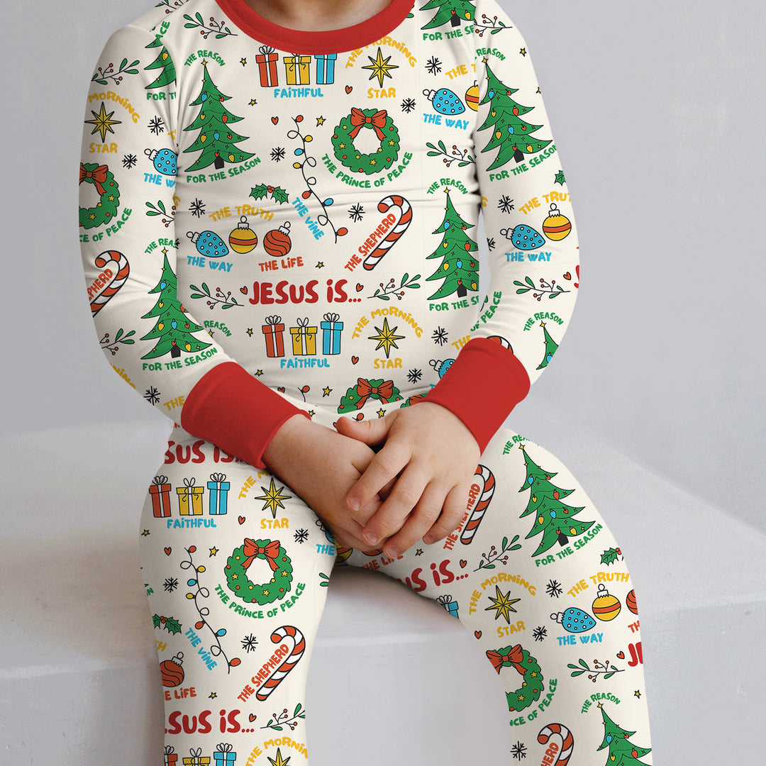 Zweiteiliges Langarm-Pyjama-Set mit Sommerfrüchten