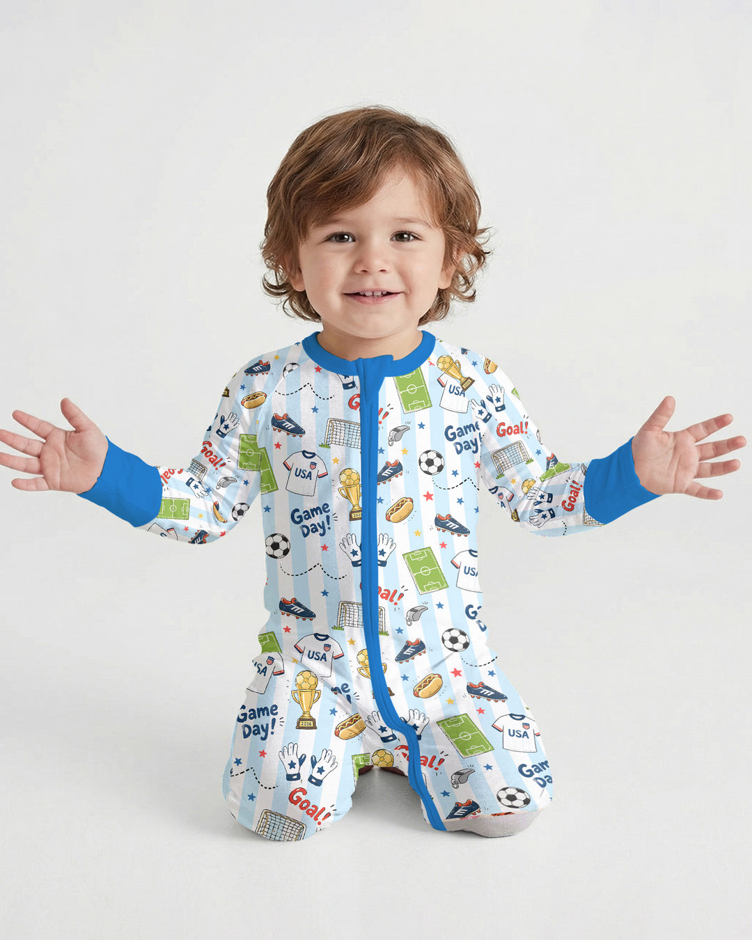 Striped Soccer Game Day Family Matching Bamboo Convertible Zippy