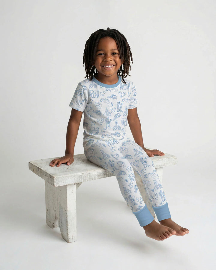 Psalm 23 Sketch Bamboo Two Piece Short Sleeve Pajama Set