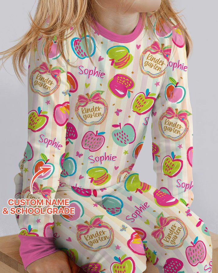 Conjunto de pijama de dos piezas de bambú con mangas largas, plantilla PERSONALIZADA