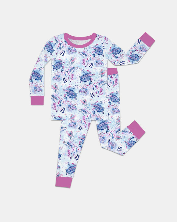 Little Turtles Family Matching Bamboo Two Piece Long Sleeve Pajama Set