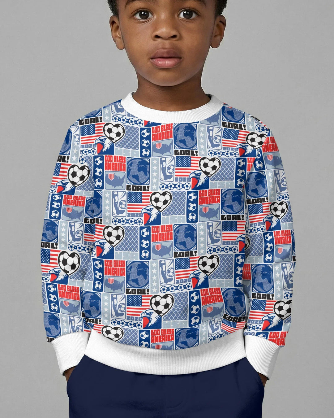 World Soccer God Bless America Bamboo Crewneck Sweatshirt