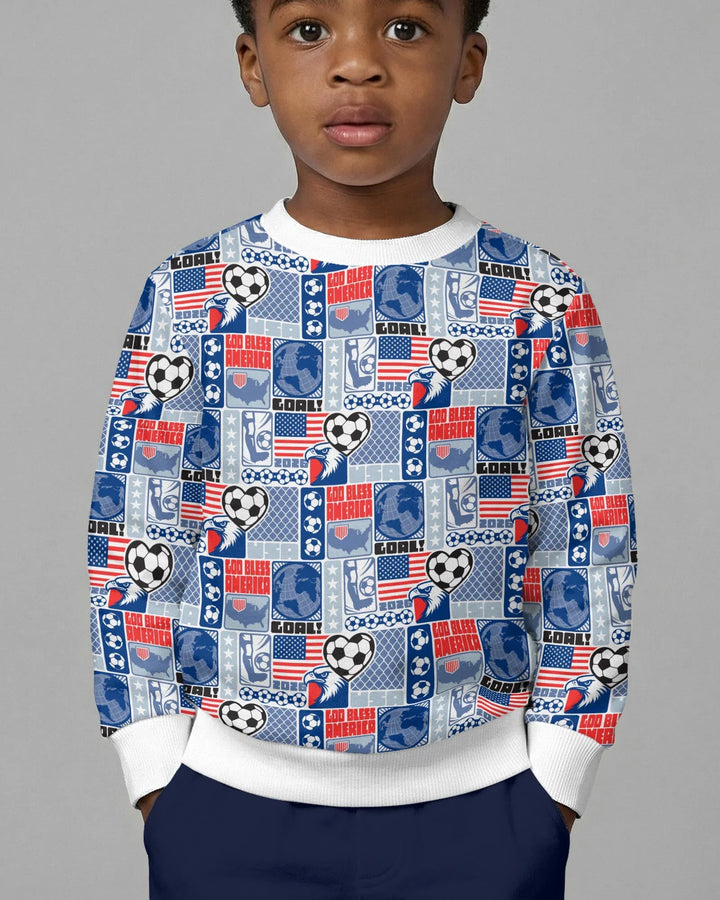 World Soccer God Bless America Bamboo Crewneck Sweatshirt