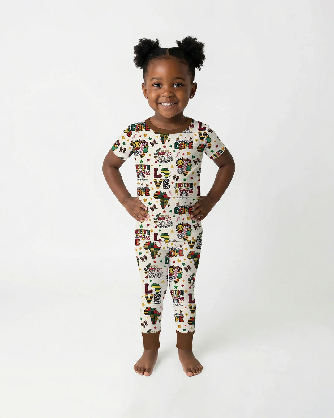 Juneteenth Breaking Every Chain Bamboo Two Piece Short Sleeve Pajama Set