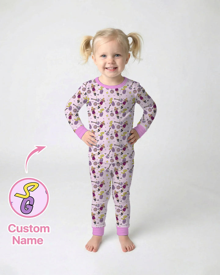 Zweiteiliges Langarm-Pyjama-Set mit Sommerfrüchten