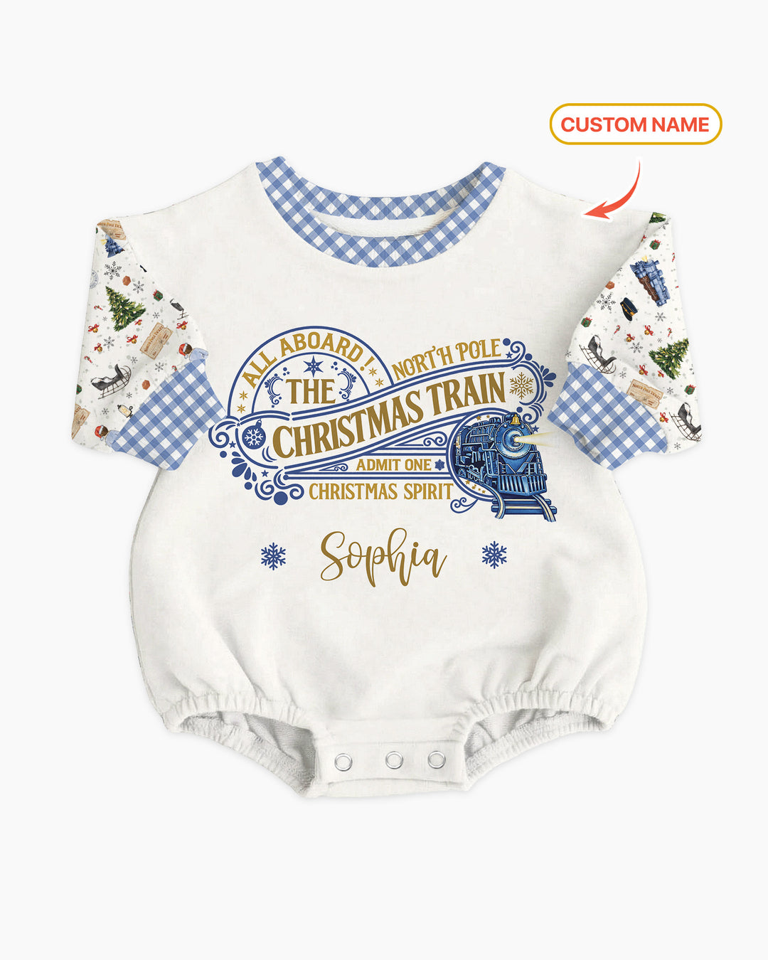 Custom Name North Pole Adventure Bamboo Bubble Romper