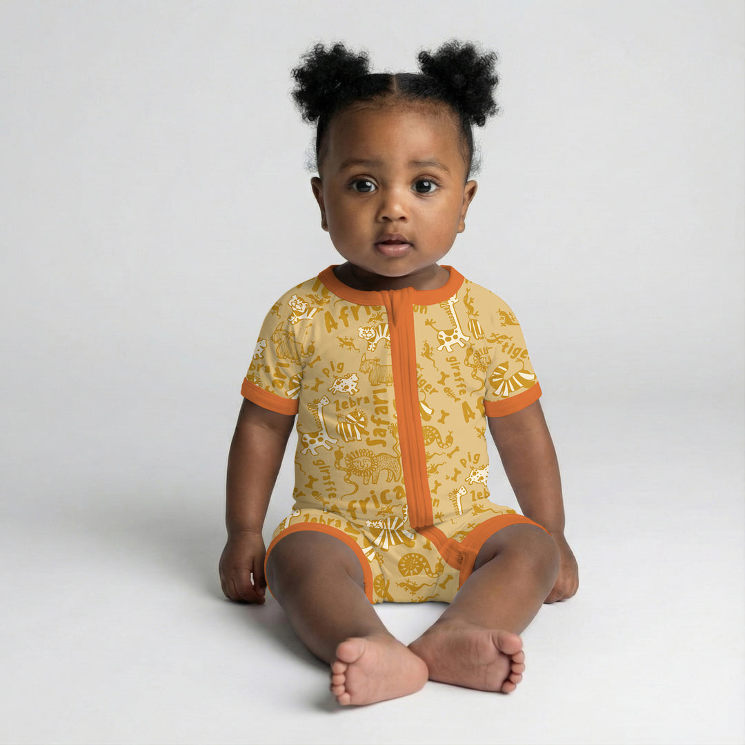 Handdrawn African Animals Shorty Zippy