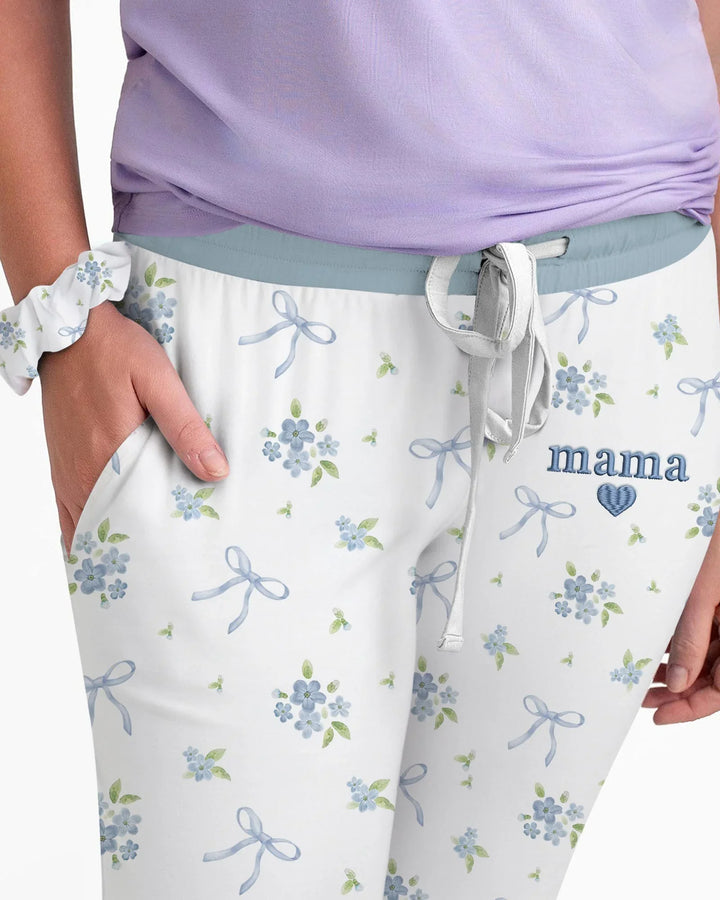 Mommy and Me Matching Embroidered Baby Bamboo Women Pajama Set
