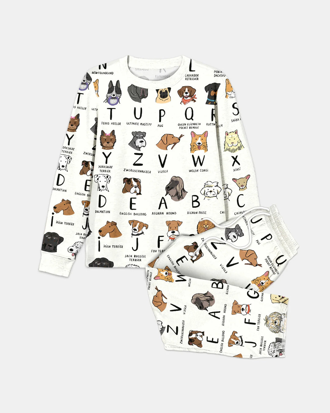 Funny Dogs Alphabet Men's Pajama Set