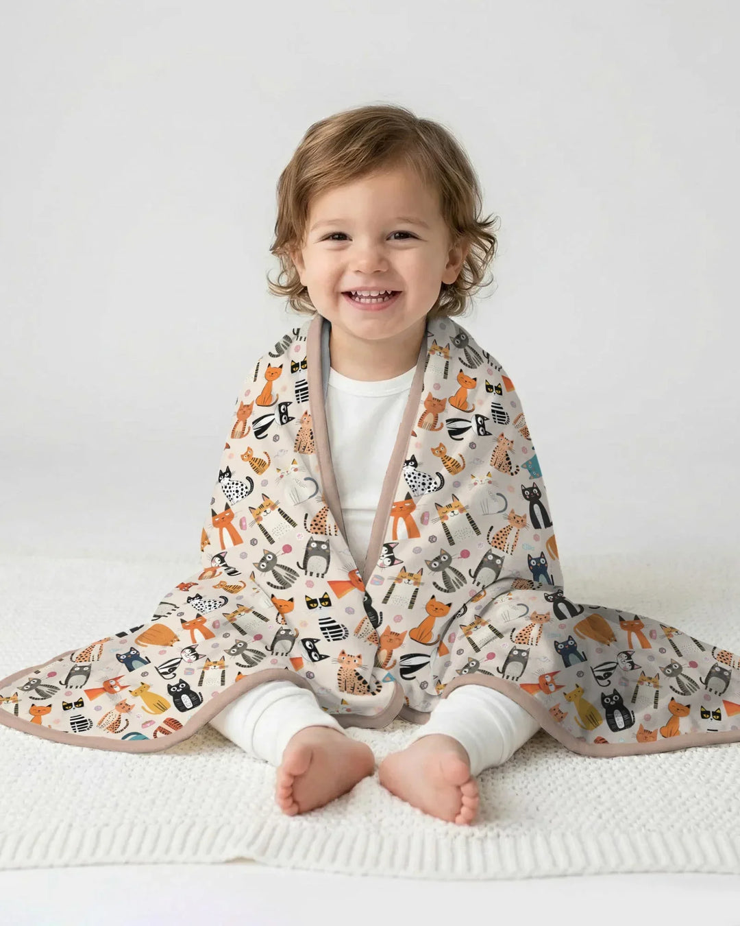 Goofy Mischief Cat Family Matching Bamboo Blanket