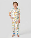 Colorful Summer Beach With Jesus Bamboo Two Piece Short Sleeve Pajama Set