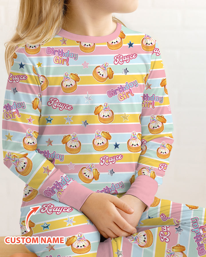 Zweiteiliges Langarm-Pyjama-Set mit Sommerfrüchten