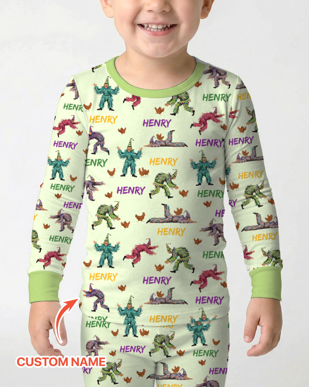 Zweiteiliges Langarm-Pyjama-Set mit Sommerfrüchten