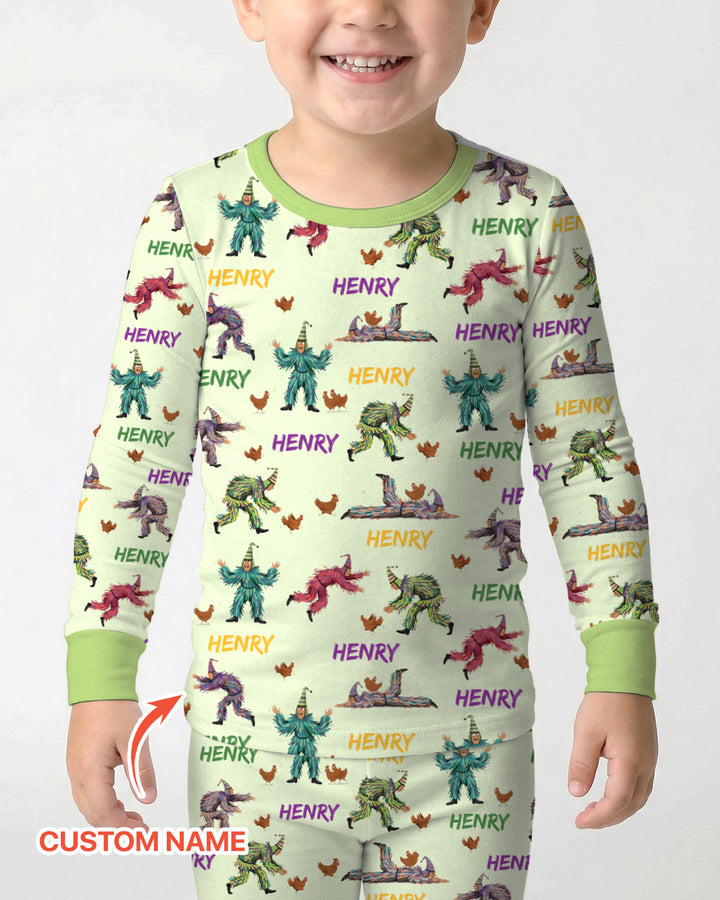 Zweiteiliges Langarm-Pyjama-Set mit Sommerfrüchten