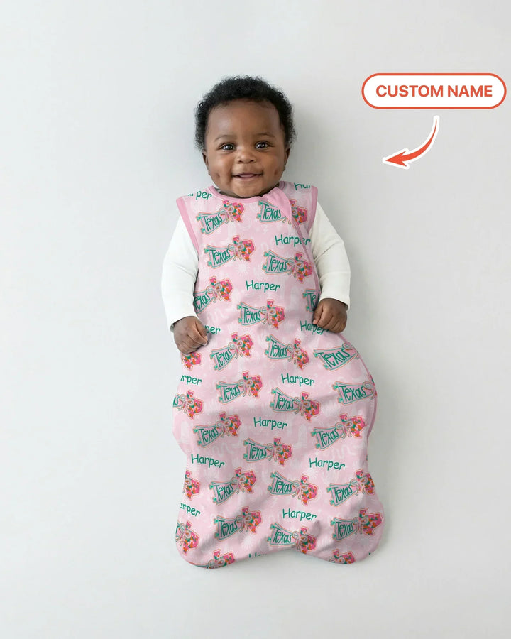 Custom Name Preppy Texas Charm Bamboo Sleep Bag