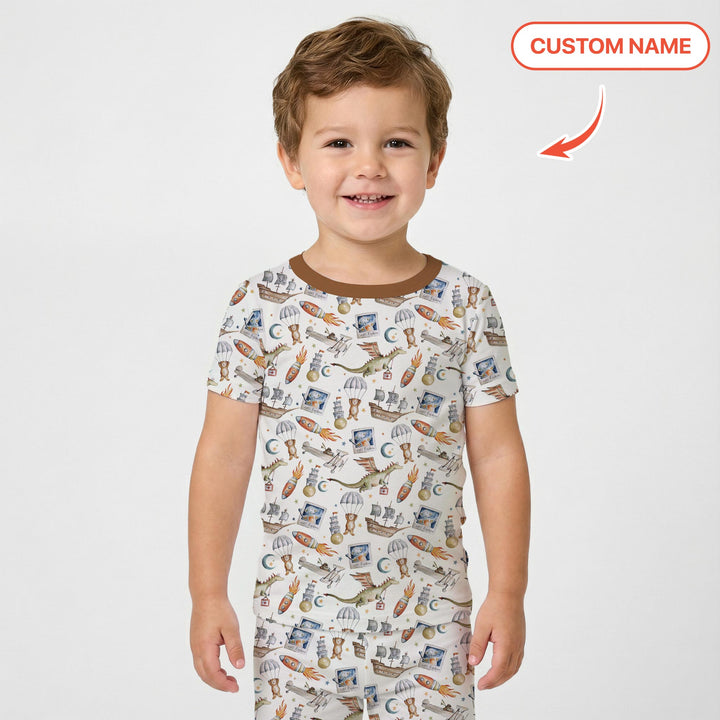 Zweiteiliges, kurzärmliges Pyjama-Set mit Marienkäfern