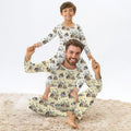 Pijama de hombre de bambú a juego con la familia de Navidad con temática de Nacimiento