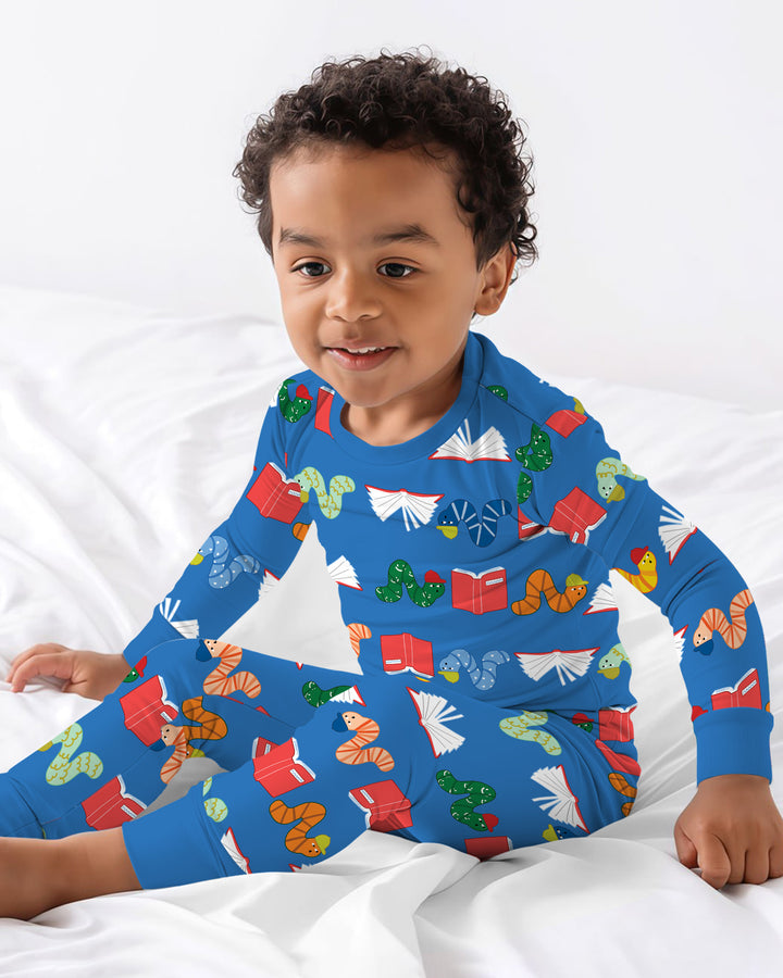 Bookworm Family Matching Bamboo Two Piece Long Sleeve Pajama Set