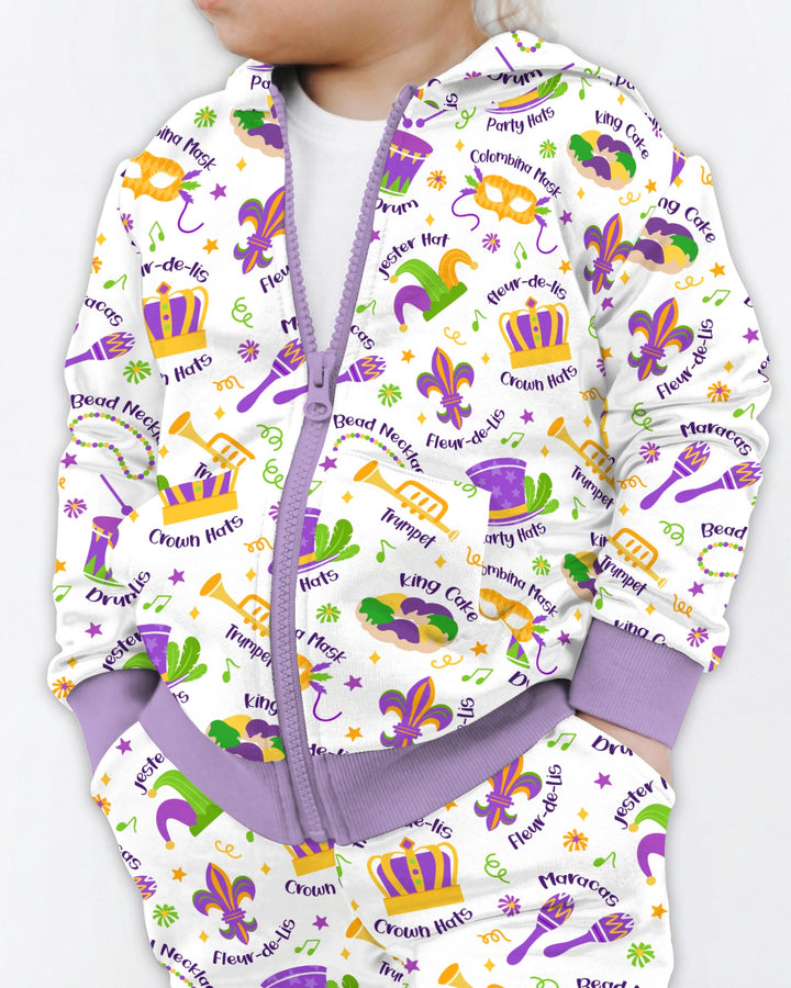 Mardi Gras Family Matching Zip Hoodie