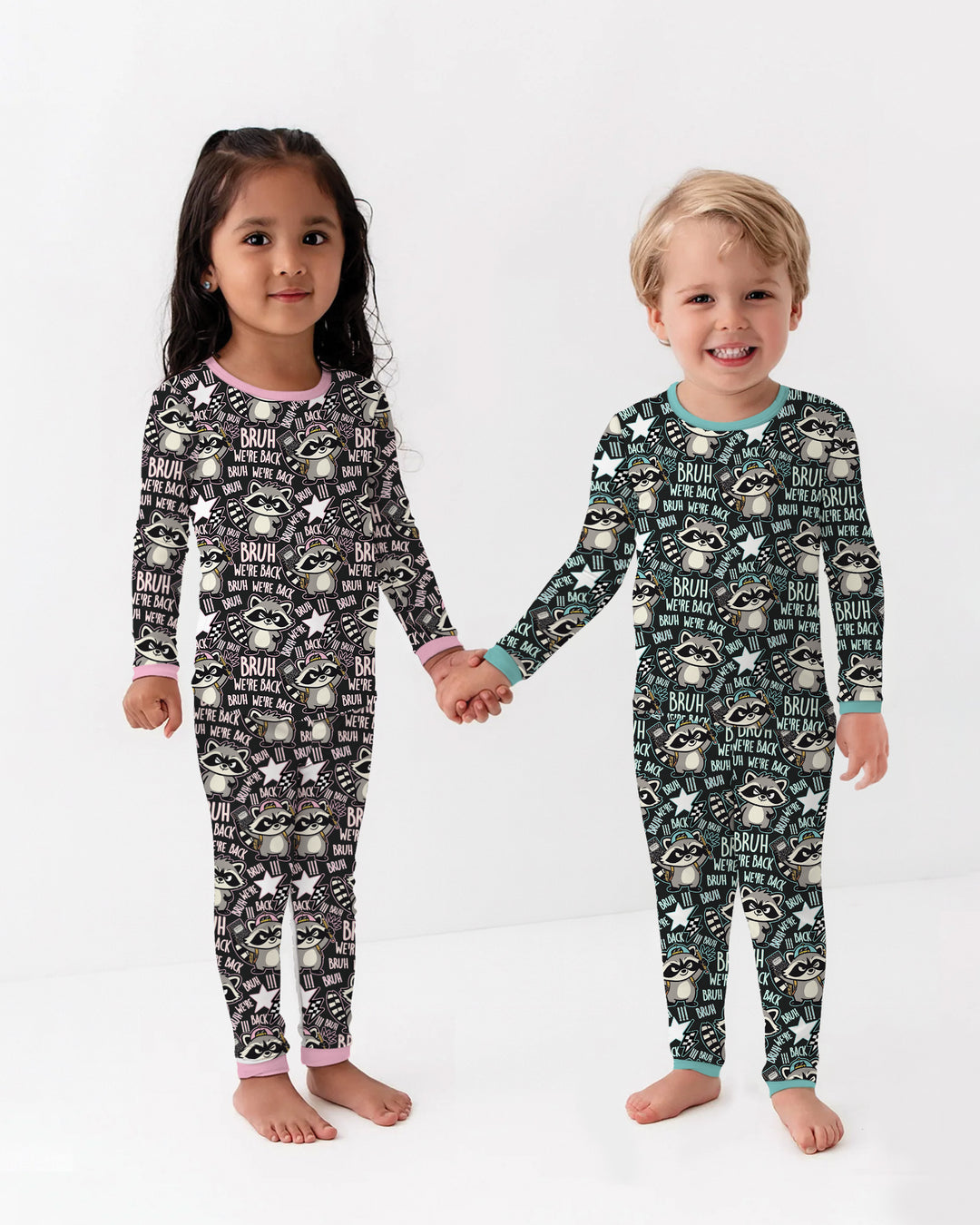 Zweiteiliges Langarm-Pyjama-Set mit Sommerfrüchten